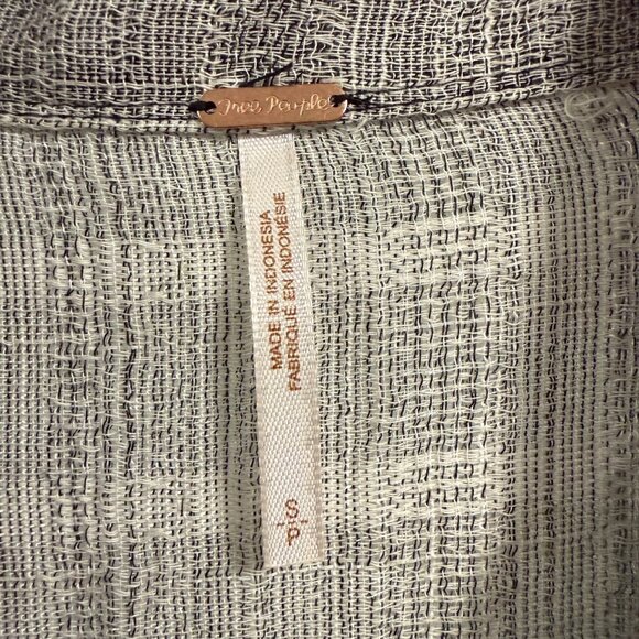 Free People Headed to the Highlands Button Up Gray Black Gauze‎ Style Top Size S - Picture 5 of 11